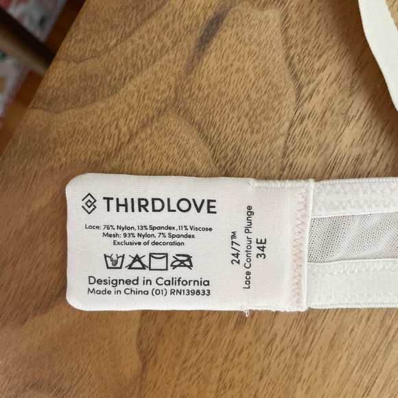 Third Love Lace Contour Plunge Bra 34E - Picture 4 of 10